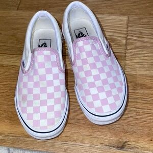VANS Checkerboard Classic Slip-On Zephyr Pink Shoes, Size 6/7.5